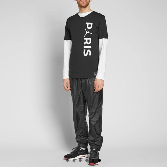 JORDAN X PARIS SAINT-GERMAIN WORDMARK TEE, Black & White, sz Small - Picture 4 of 12